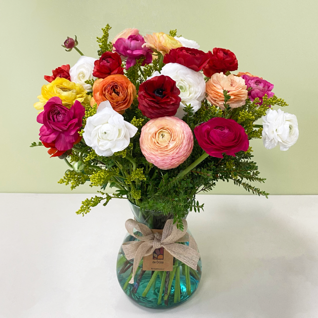 Florero Ranúnculos Multicolor | Invierno