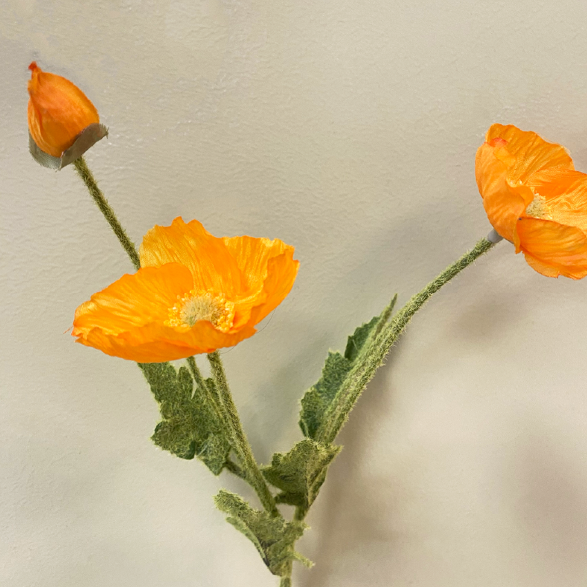 Amapola Vintage Naranja Artificial 1 Vara