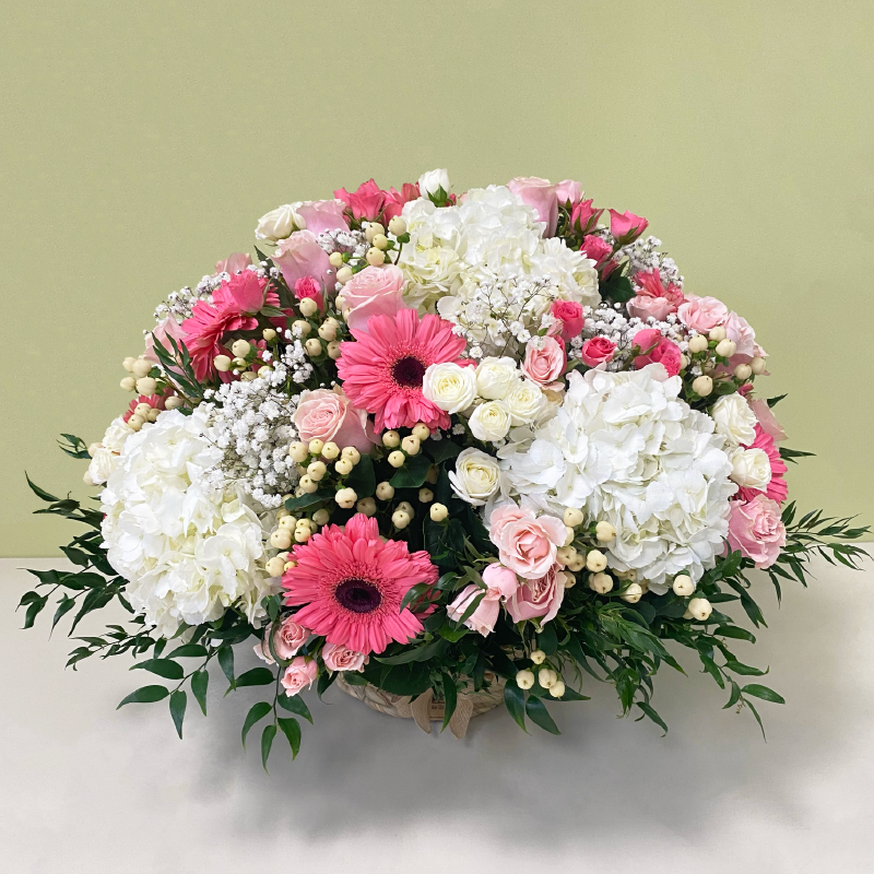 Canasto XXL Hortensias Blanca | 100 Varas