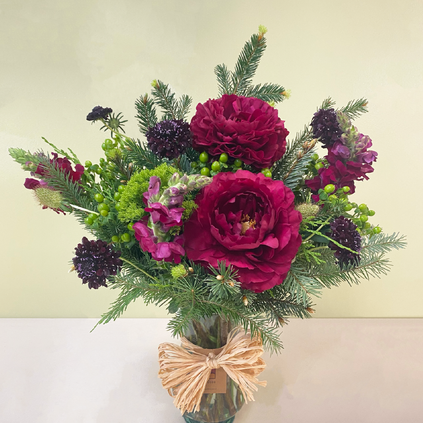 Florero Peonías & Snap Dragon | Navidad