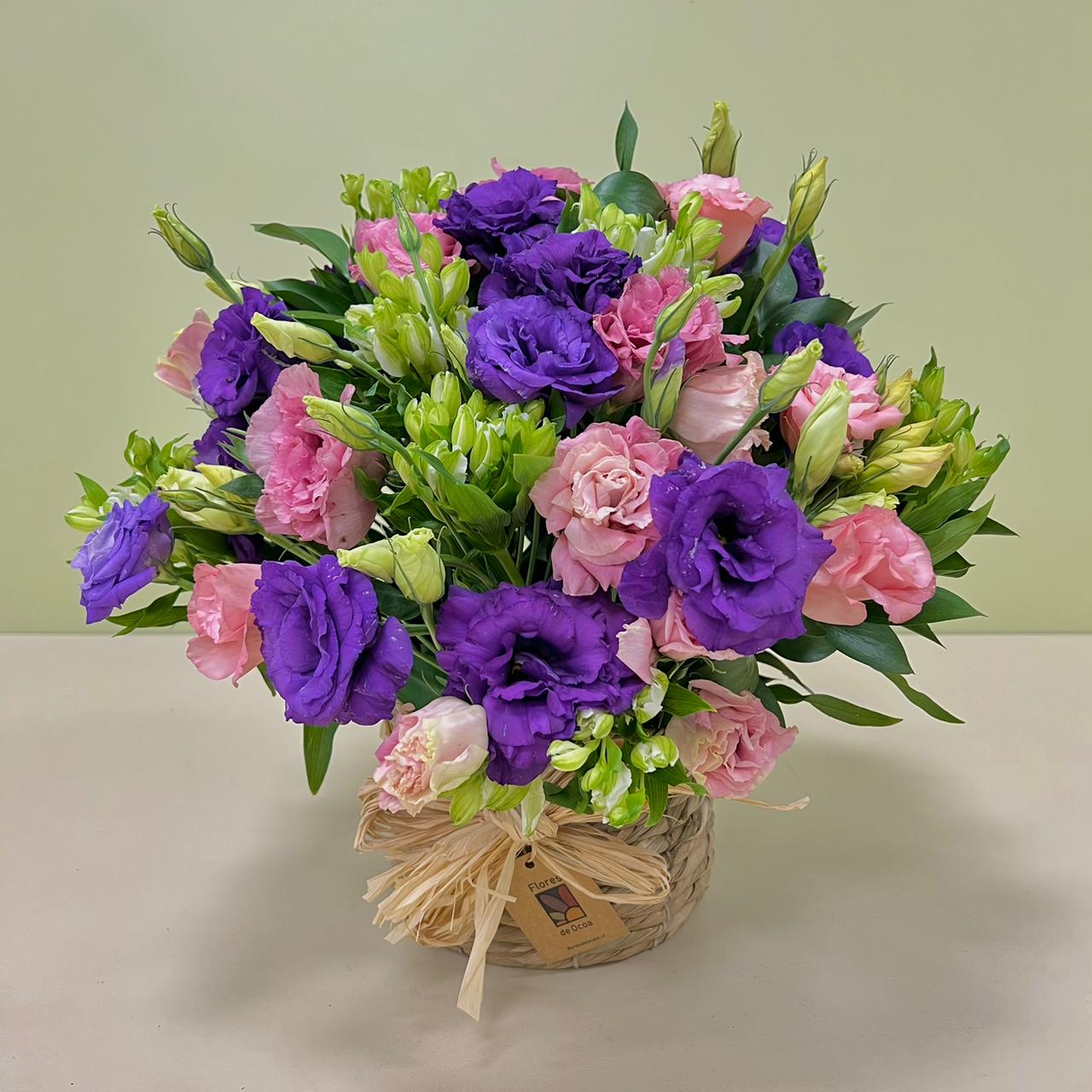 Canasto Colorido de Lisianthus