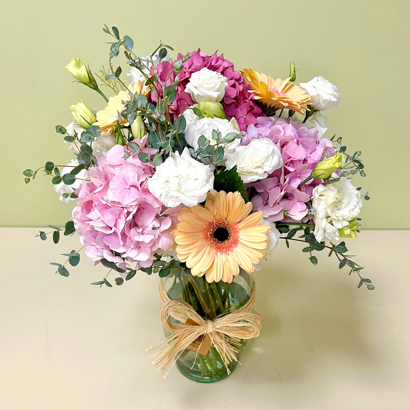 Florero Hortensias & Gerberas