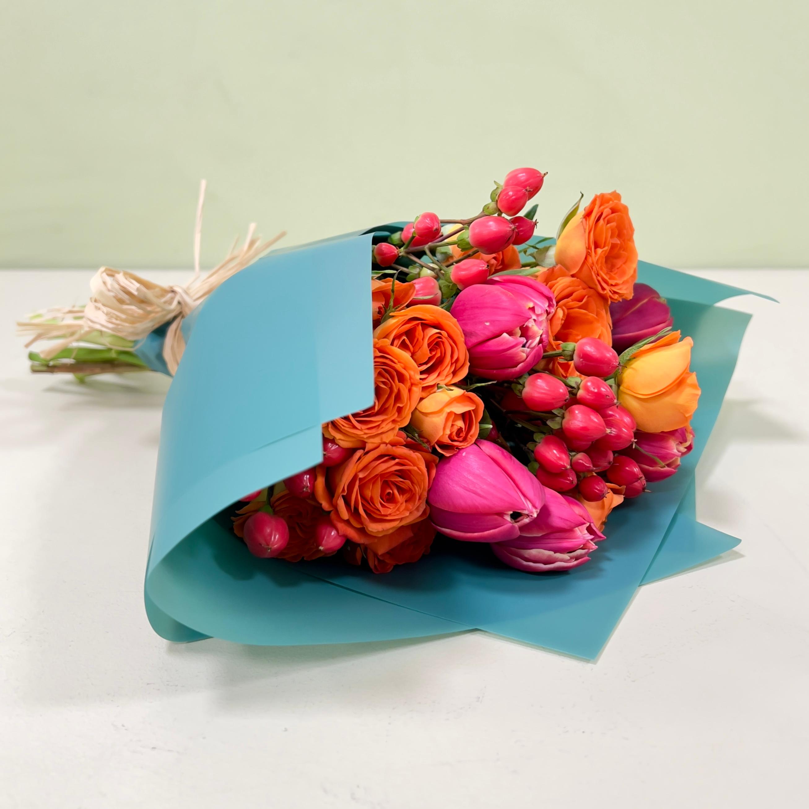 Ramo Tulipán Rosados & Mini Rosa
