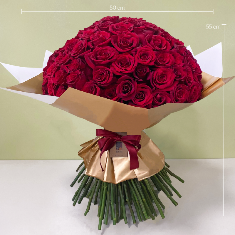Maxi Ramo Rosas Roja XXL |  100 varas
