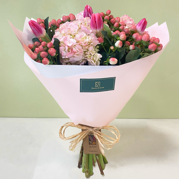 Ramo Hortensias Rosadas & Tulipán