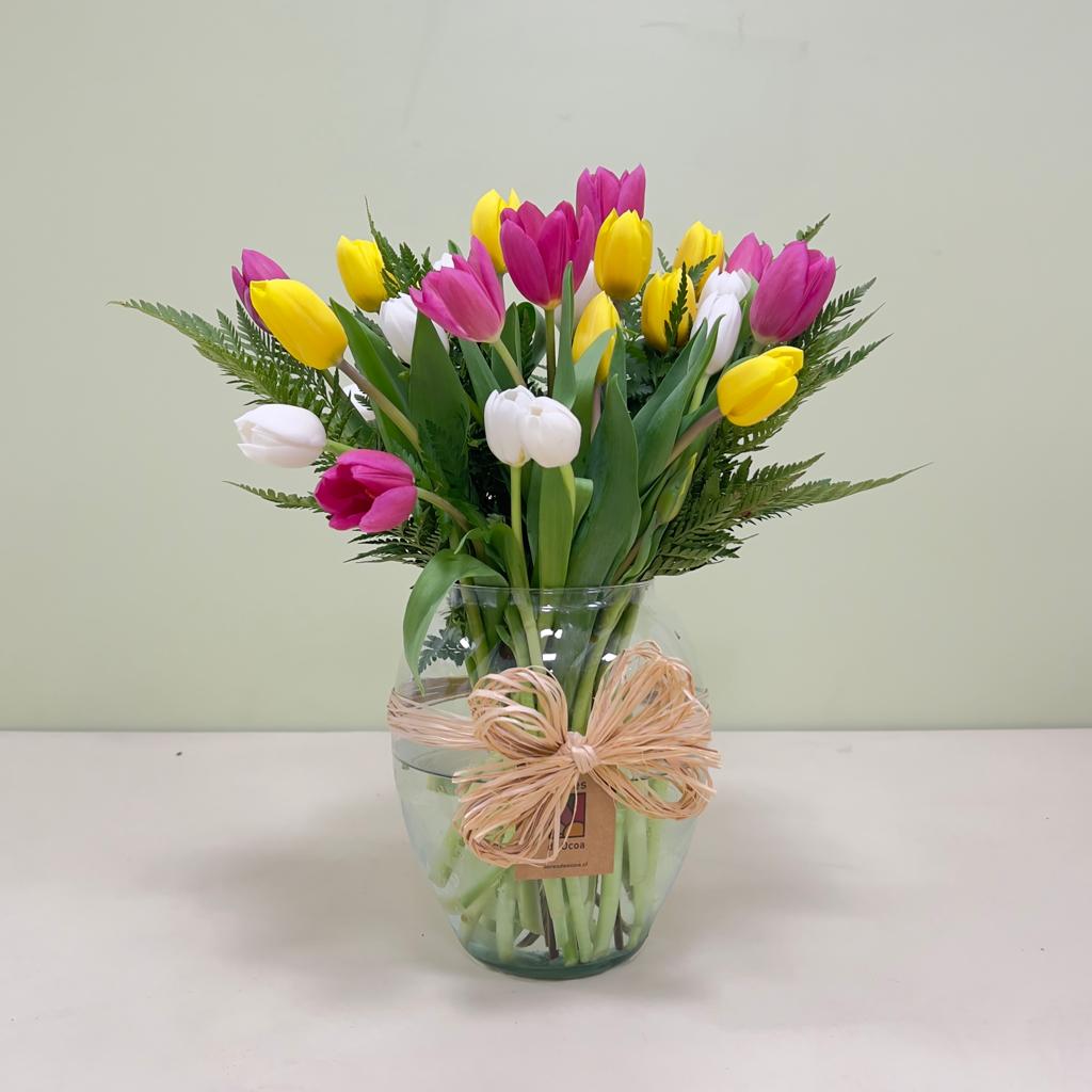 30 Tulipanes en Florero (30OFF)