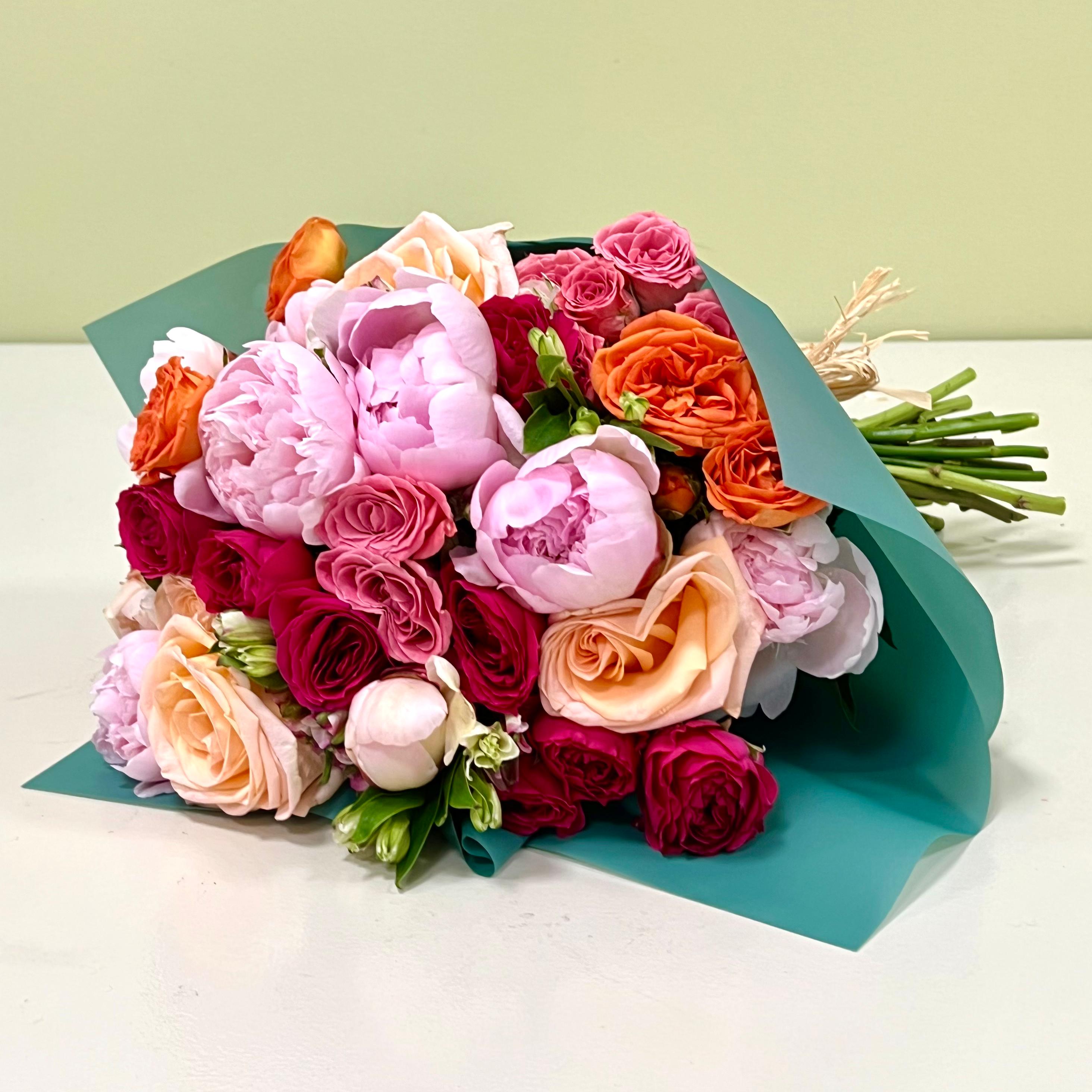 5 Peonías Rosadas Coloridas